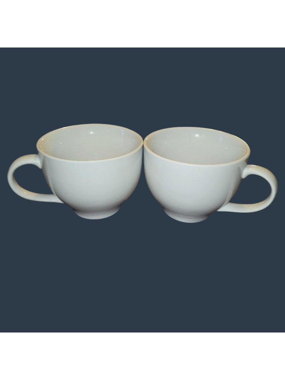Pottery Barn Great White Porcelain Coffee Soup Mugs Set Of 2 Oversized 20 oz